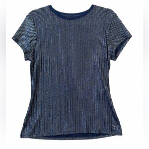 Ted Baker Navy Metallic Short-Sleeve Tee
